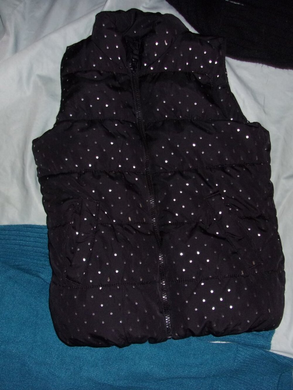 🌟 Lands end girls Size medium 8  girl coat vest  black fall kids
